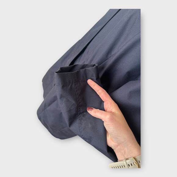 American Airlines by Lands’ End Women’s Hooded Rain Jacket Navy Blue Size S - Picture 3 of 10